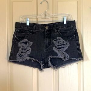 Black Express distressed cutoff shorts size 8